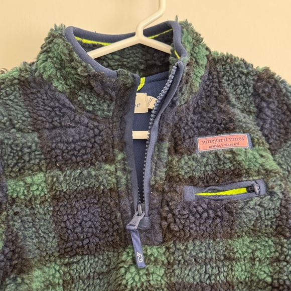 Kids Green and Blue Fleece Pullover - Picture 2 of 5